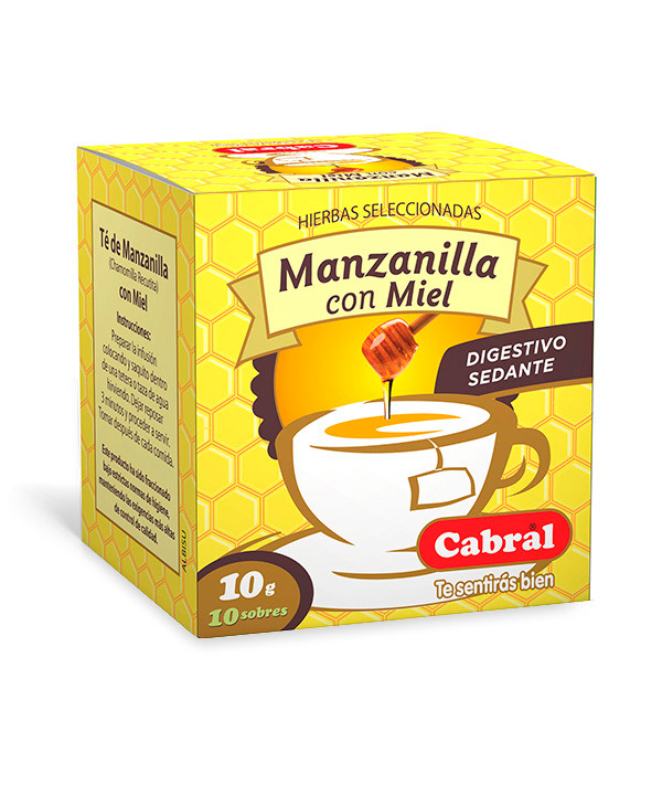 Cabral Té de Manzanilla con Miel Digestivo Sedante Chamomile Tea
