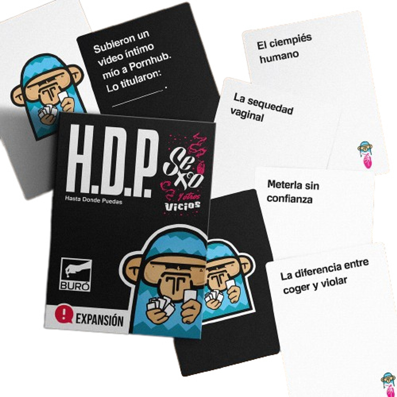 H.D.P Hasta Donde Puedas Humor Board Game with Cards Ideal for Parties by  Buró (Spanish)