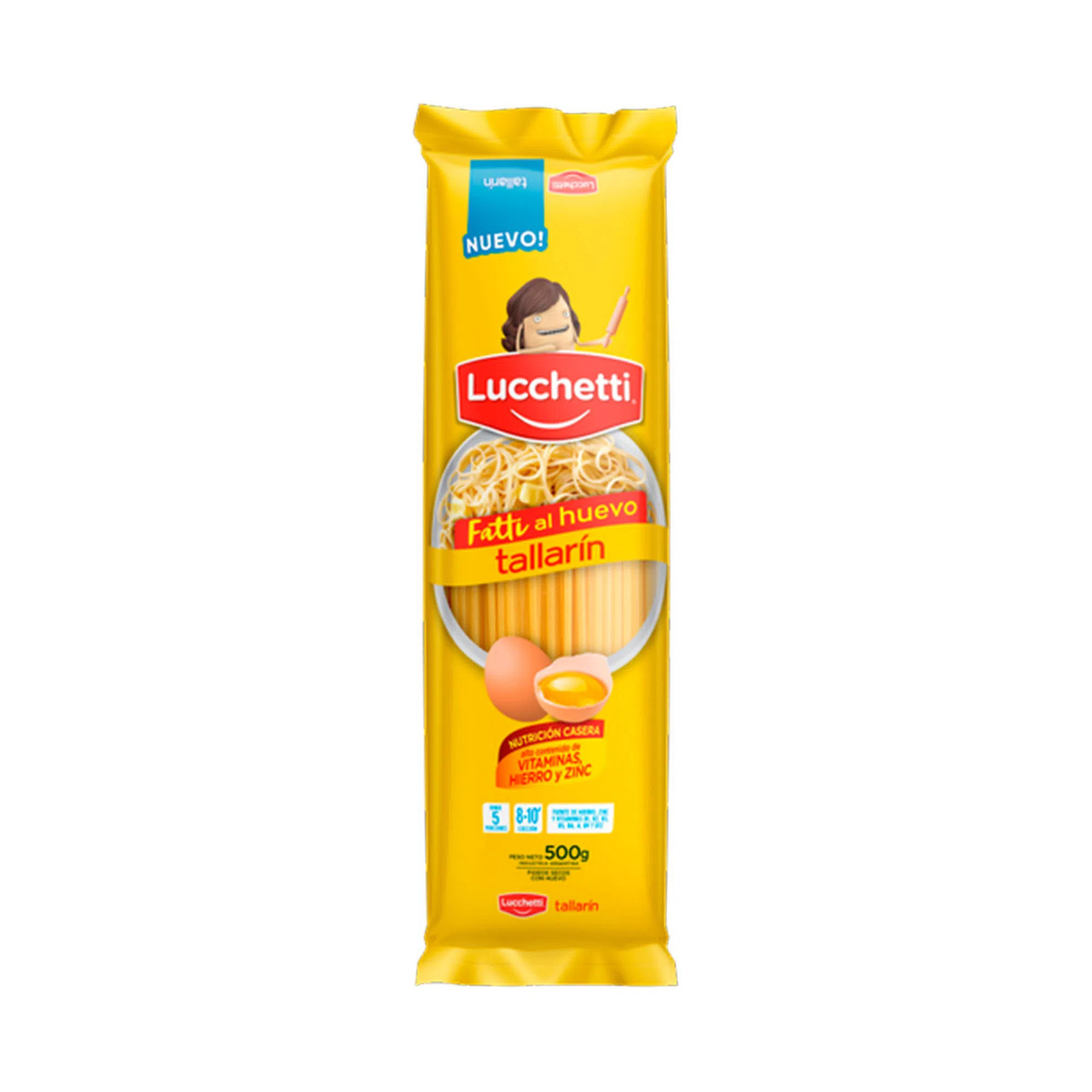 Fideos Lucchetti Tallarín Long Noodles 5 Servingswith Egg Noodles, 500 g /  17.63 oz (pack por 3)