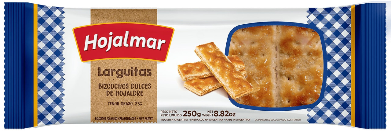 Hojalmar Larguitas Bizcochos Dulces g 250 de Sprinkled Sugar Pastry Puff / Biscuits, Cookies Finger Hojaldre