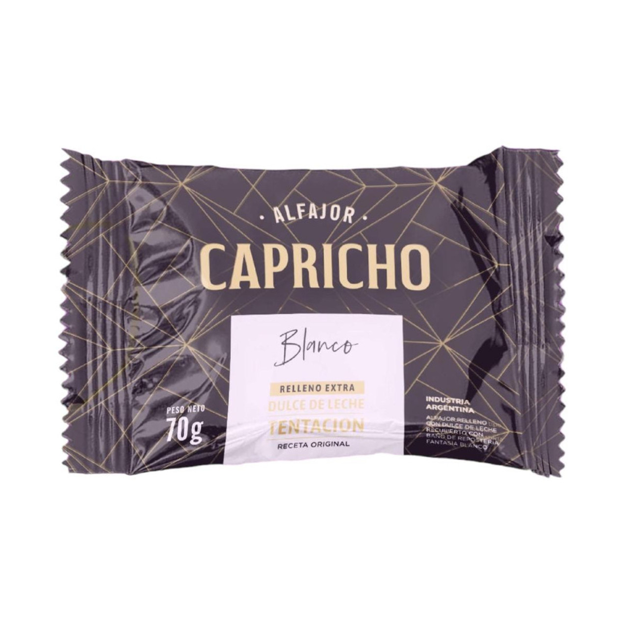 Capricho White Chocolate-Coated Alfajores - Extra Dulce de Leche Filling,  Tempting Original Recipe Chocolate Blanco, 70g / 2.47 oz (box of 12)