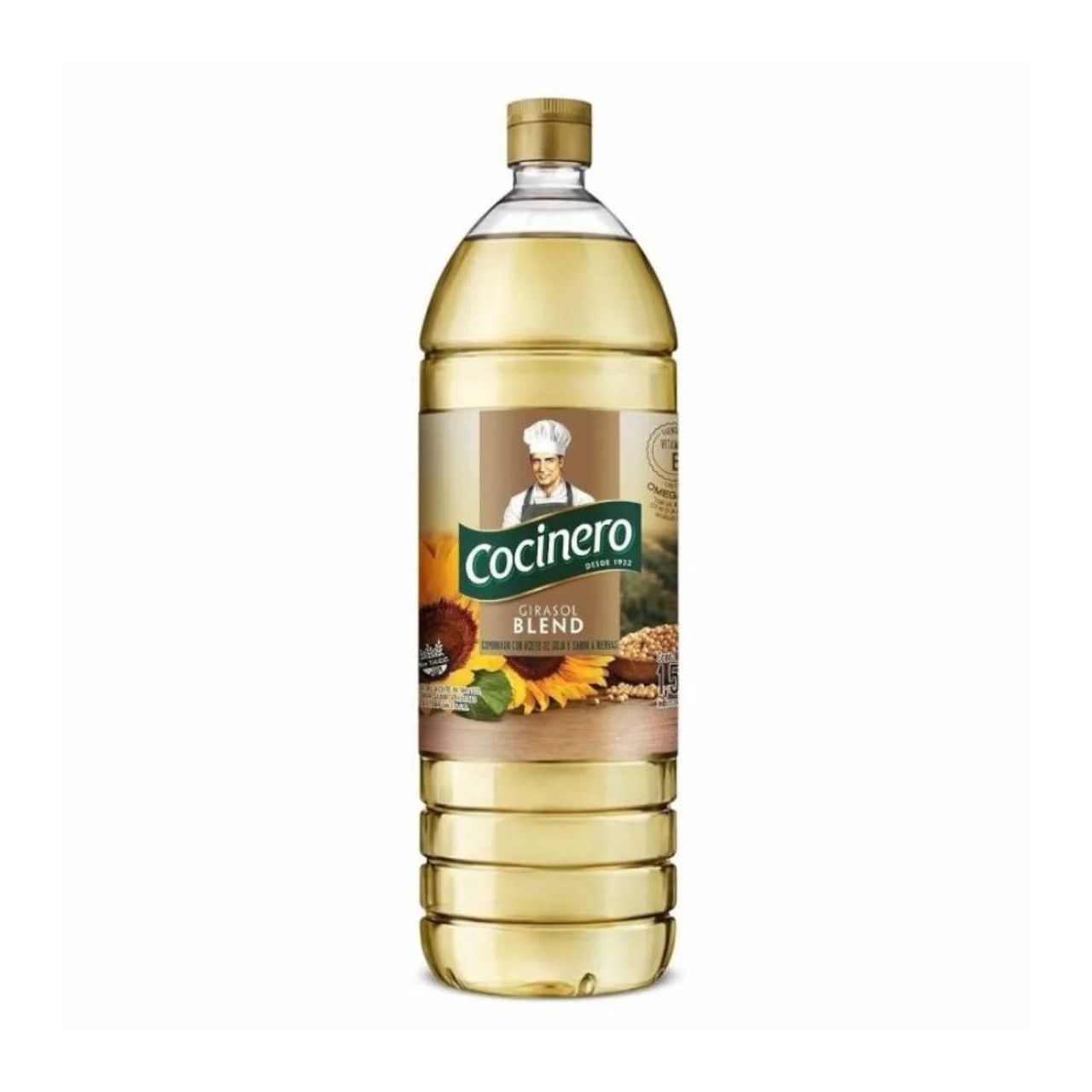 Cocinero Sunflower and Soy Blend Cooking Oil - Herb-Infused Flavor Aceite  de Girasol, 1.5 L / 50.72