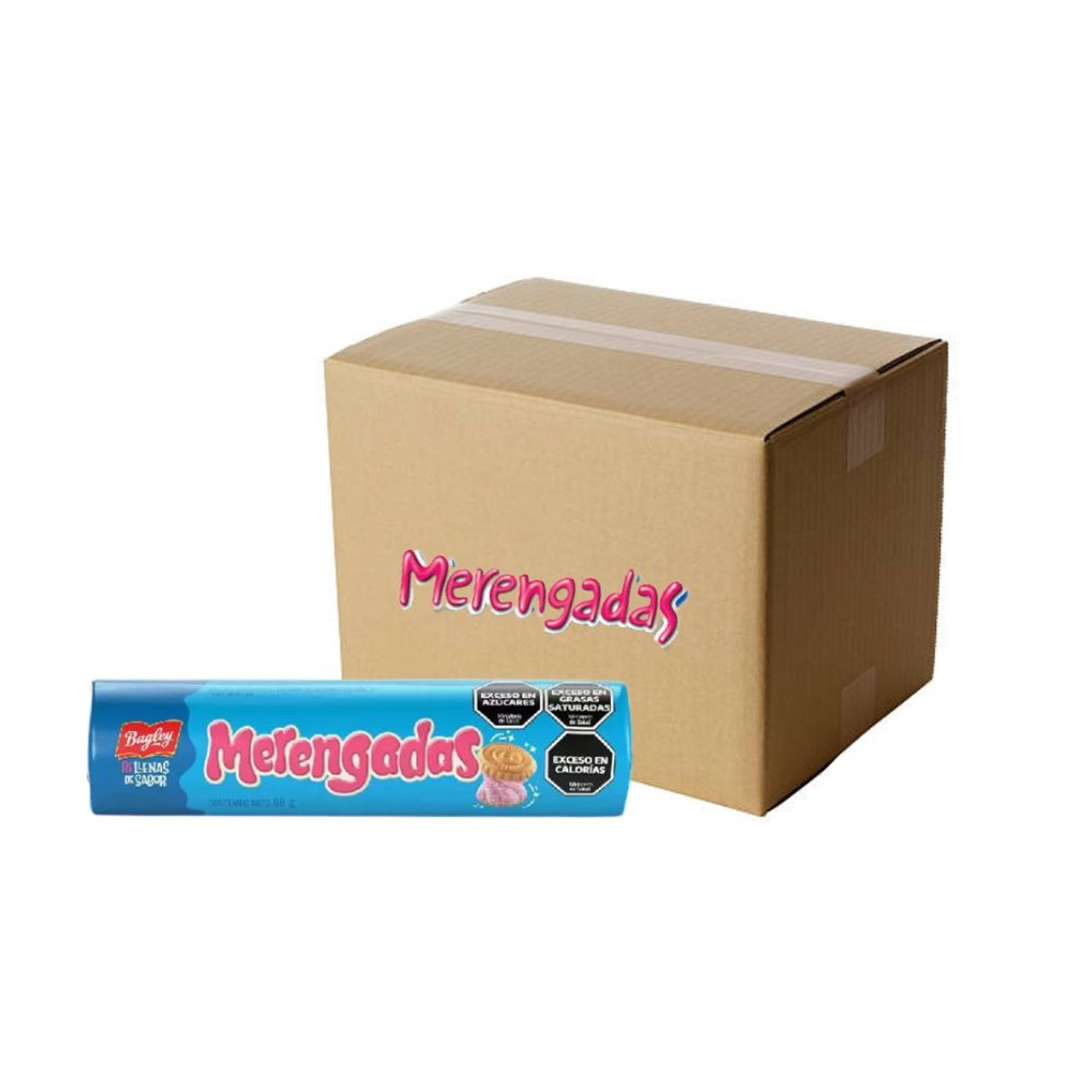 Merengadas Cookies with Strawberry Gummy Filling Wholesale Bulk Box, 88 g /  3.1 oz ea (36 count per box)