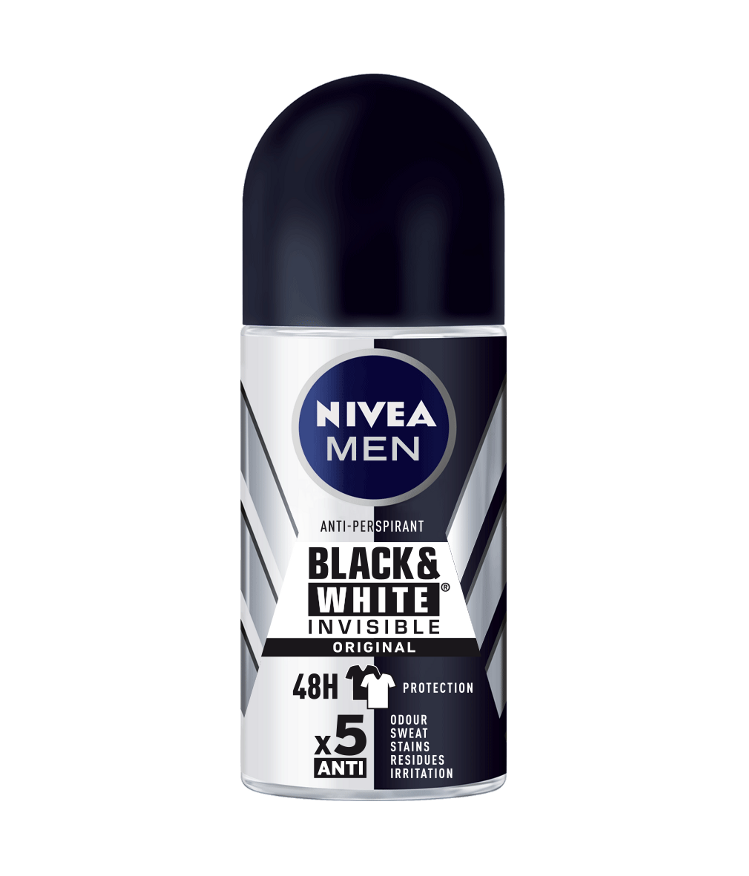 Nivea Men Roll On Antiperspirant & Deodorant Invisible Black and White ...