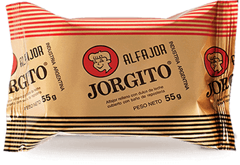 Alfajor Jorgito Negro Dulce de Leche w/ Chocolate Coating Wholesale Bulk Box, 55 g / 1.94 oz ea (24 count per box) Alfajor Jorgito Negro Dulce de Leche w/ Chocolate Coating Wholesale Bulk Box, 55 g / 1.94 oz ea (24 count per box)