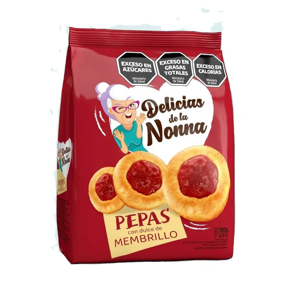Delicias de la Nonna Membrillo Quince Jelly "Pepas" Sweet Cookies, 180 g / 6.34 oz (pack of 3)