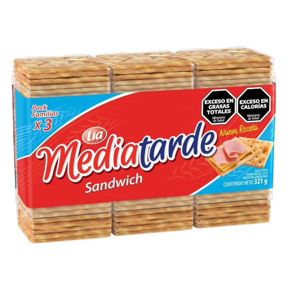 Mediatarde Sandwich Crackers Family Pack Galletitas Sandwich, 1x3 pack 321 g / 11.32 oz