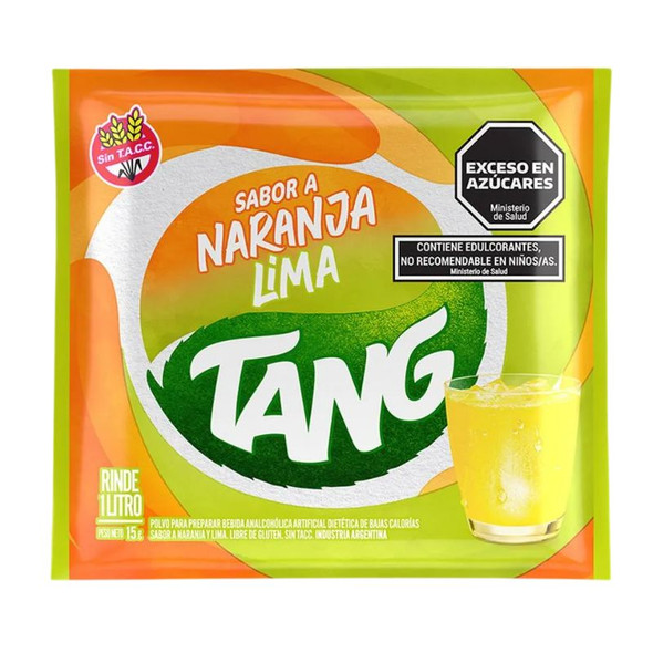 Jugo Tang Naranja & Lima Powdered Juice Lime & Orange, 15 g /  0.52 oz (box of 20)