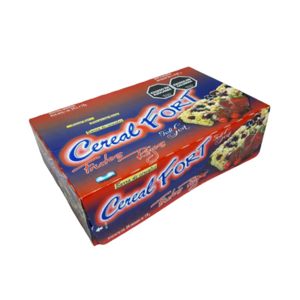 Cereal FORT Cereal Bar by Felfort with Red Berries Barra de Cereales de Frutos Rojos, 19 g / 0.67 oz (box of 24)