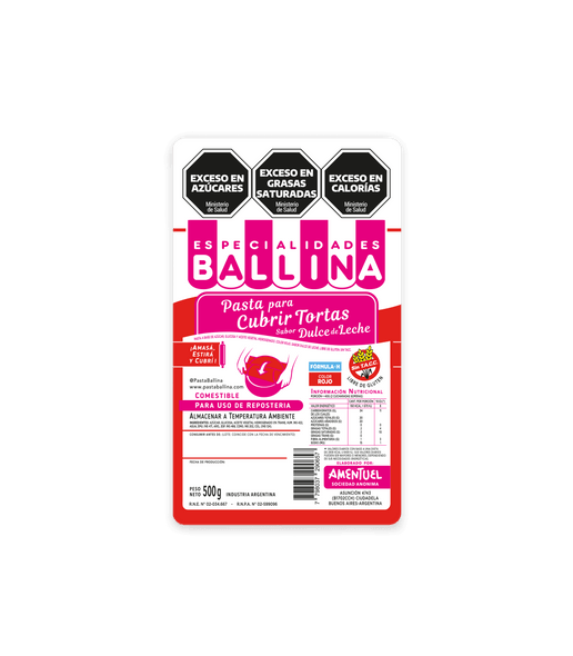 Pasta Ballina Red Fondant Formula H Dulce de Leche-Flavored Cake Covering Pasta Para Cubrir Tortas, 500 g / 1.1 lb bag