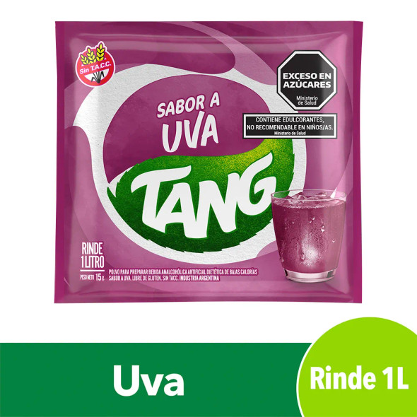 Jugo Tang Uva Powdered Juice Grape Flavor Low Sugar Sabor Uva, 15 g / 0.53 oz (box of 20)