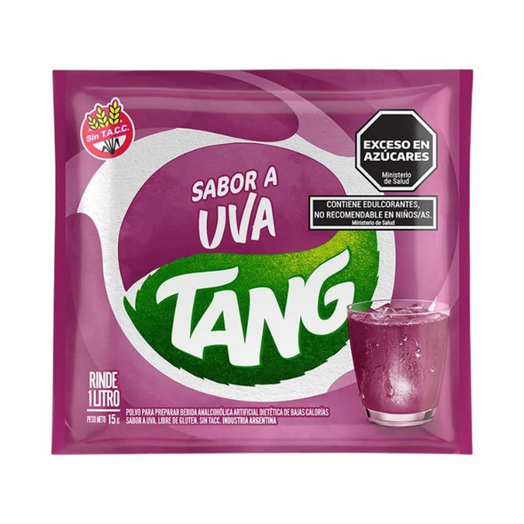 Jugo Tang Uva Powdered Juice Grape Flavor Low Sugar Sabor Uva, 15 g / 0.53 oz (box of 20)