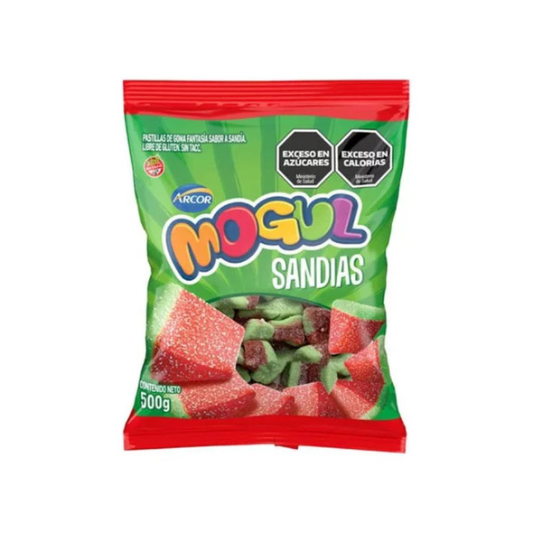 Mogul Sandía Watermelon Flavored Candy Gummies Gomitas Sabor Sandía, 500 g / 1.1 lb bag
