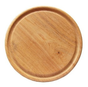 Plato de Madera Wooden Plate for BBQ, 24 cm / 9.44" diameter 