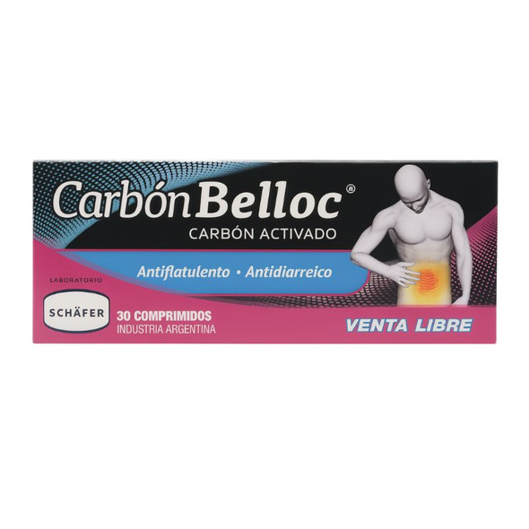 Activated Charcoal Carbón Activado Highly Absorbent Helps Alleviate Gas & Bloating - Promotes Natural Detoxification (30 units)