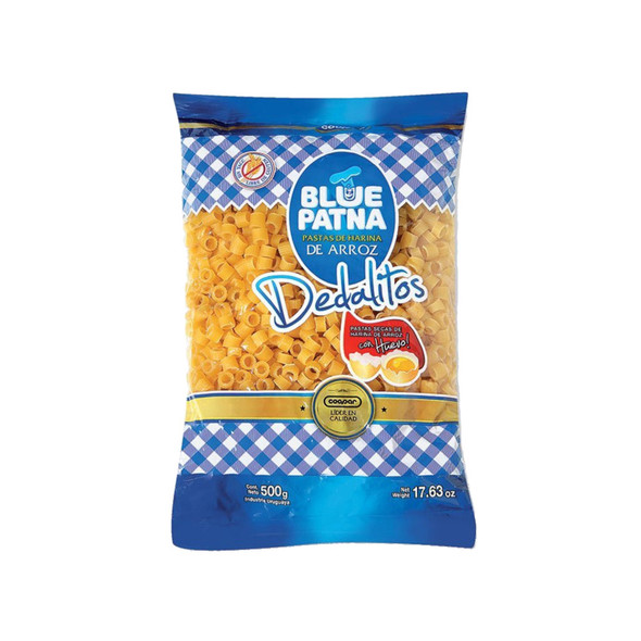 Blue Patna Dedalitos Rice Flour Pasta Egg Dry Pasta Pastas Secas Fideos de Arroz Dedalitos, 500 g / 17.63 oz (pack of 3)
