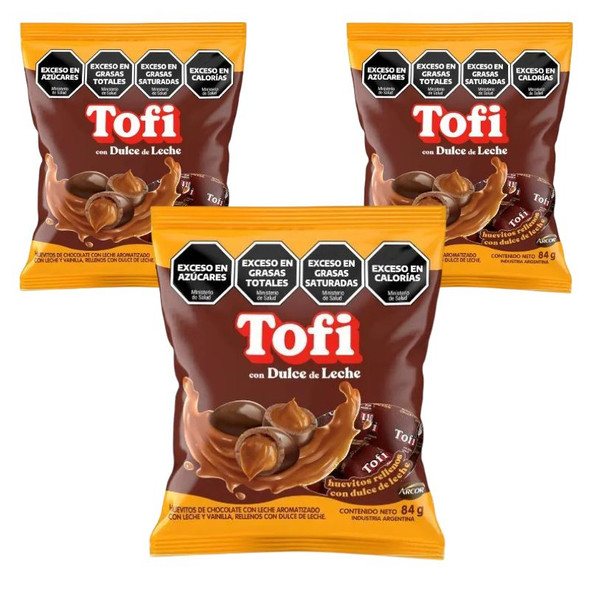 Tofi Milk Chocolate Easter Eggs Filled with Dulce de Leche, 84 g / 2.96 oz (Pack of 3)
