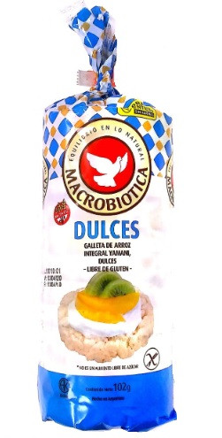 Macrobiotica Galletas de Arroz Dulces Yamaní Brown Rice Sweet Cookies, 102 g / 3.6 oz