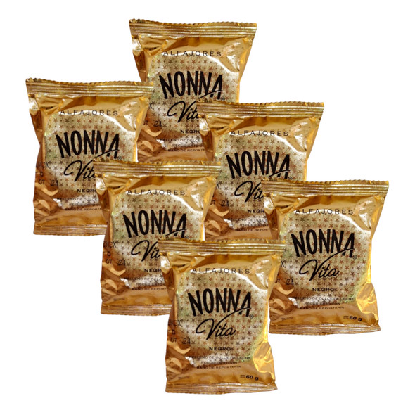 Nonna Vita Chocolate-Covered Alfajores Filled with Dulce de Leche, 60 g/ 2.12 oz (pack of 6)