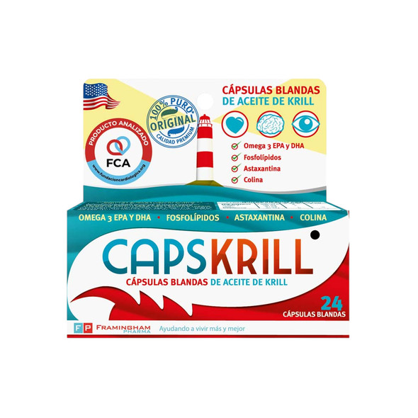 CapsKrill Softgels of Krill Oil, 24-Count Box – Omega-3 Fatty Acids & Antioxidants