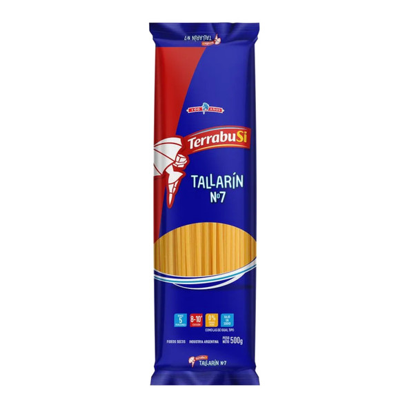 Terrabusi Fideos Tallarín N°7 Pasta Noodles 5 Servings, 500 g / 1.1 lb (pack of 3)