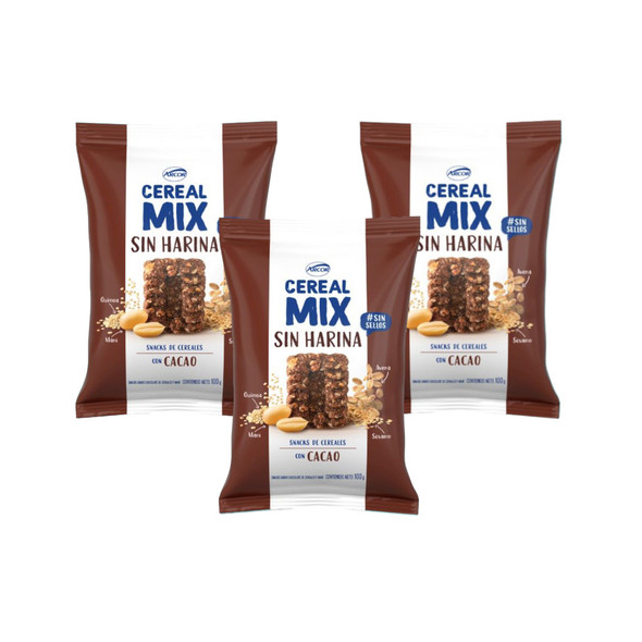 Cereal Mix Gluten-Free Cocoa Cereal Snacks with Oats Quinoa Peanut Sesame, 100 g / 3.5 oz (pack of 3)
