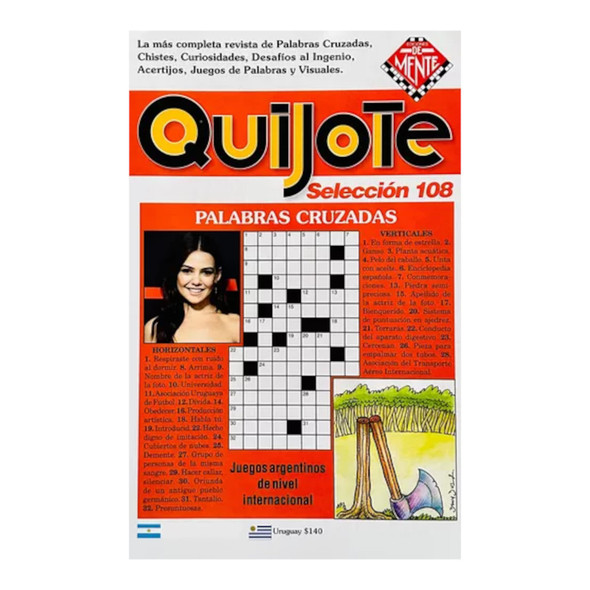 Quijote Palabras Cruzadas Old Selection Pastime Magazine with Letter Soups, Crosswords & More, 50 Pages, Assorted Magazines (Spanish)