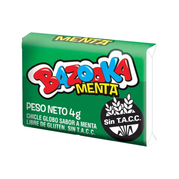 Bazooka Chicle Globo Menta Mint Bubblegum, 320 g / 11.28 oz (box of 80)