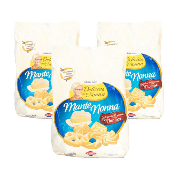 Delicias de la Nonna Sweet Butter Cookies, 300 g / 10.58 oz (pack of 3)