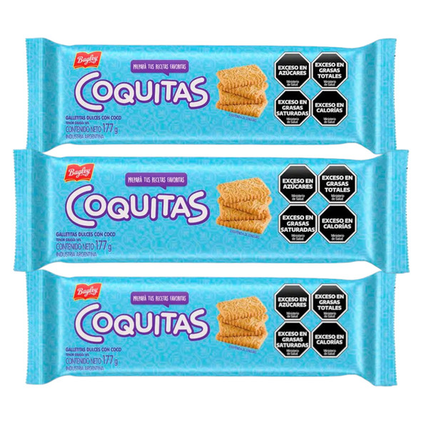 Coquitas Sweet Coconut Cookies, 177 g / 6.24 oz (pack of 3)