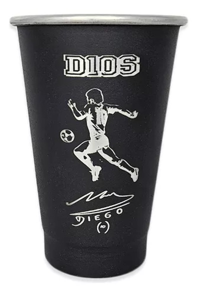 Vaso Jarro Aluminio Diego Maradona Dios Aluminum Cup for Drinks & Fernet Thermal Tumbler - Maradona, 1 l / 33.8 fl oz