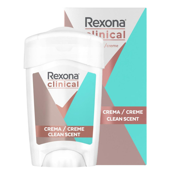 Rexona Clinical Cream Antiperspirant, Clean Scent, 96-Hour Protection, 48 g / 1.69 oz