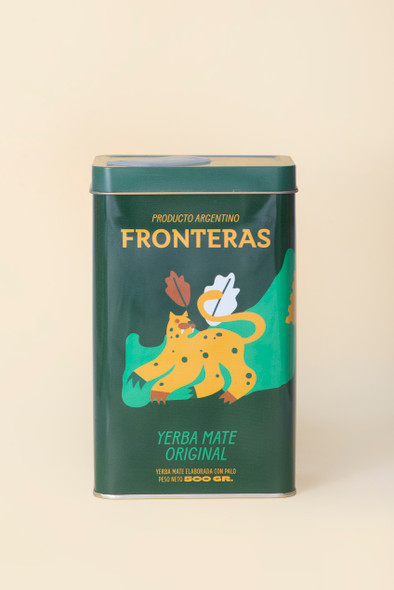 Fronteras Yerba Mate Original Can with Traditional Yerba Mate Flavor with Stems, 500 g / 1.1 lb