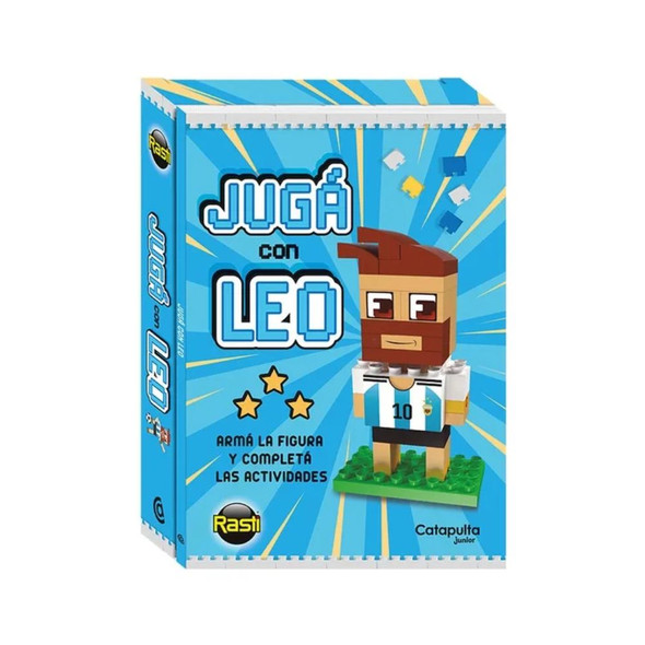 Rasti Jugá Con Leo Block Set Game with Stickers & Activities Book Messi Libro y Juego de Bloques