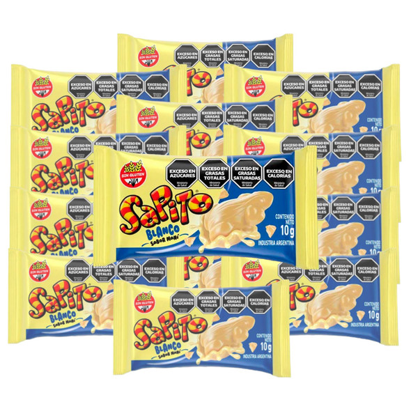 Sapito White Chocolate Bites with Peanut & Cereal Filling, Gluten-Free, 240 g / 8.47 oz (box of 24)