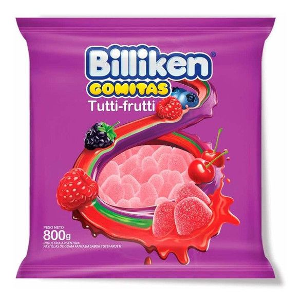 Billiken Gomitas Tutti-Frutti Candies Gummies, 800 g / 28.2 oz (large bag)