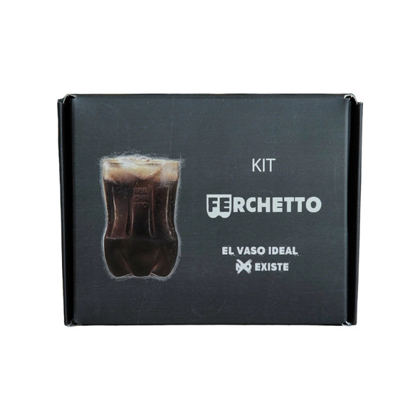 Ferchetto Gift Box Kit with 2 Glasses + 2 Stirrers + 2 Coasters - Ideal for Gifting and Mixing