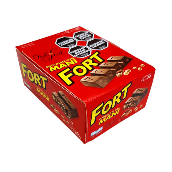 FelFort Fort Milk Chocolate with Peanuts Chocolate con Maní, 360 g / 12.7 oz (box of 12)
