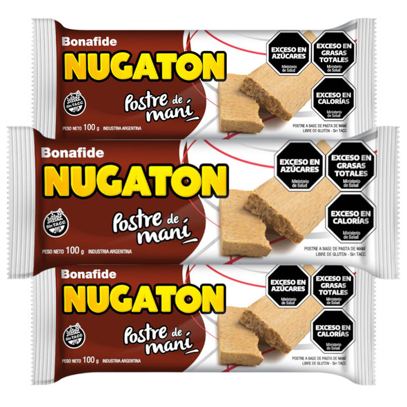 Bonafide Postre De Maní Peanut Butter Soft Bar Classic Christmas Dessert - Gluten Free, 100 g / 3.52 oz bar (pack of 3)