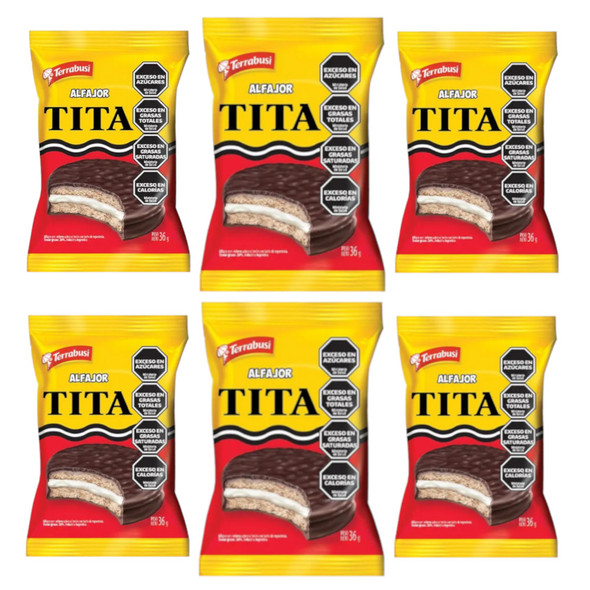 Tita Alfajor Minicake With Lemon Cream Filling, 36 g / 1.27 oz (pack of 6)