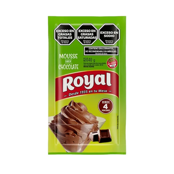 Royal Chocolate Ready to Make Mousse, 4 servings per pouch, 40 g / 1.41 oz pouch