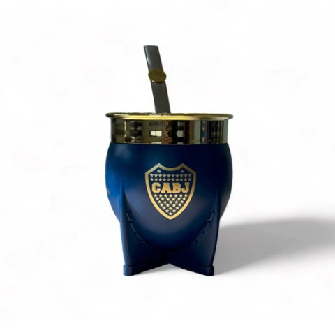 Mate Pampa | Boca Juniors : Includes Bombilla, Front Shield - Authentic Fan Collection