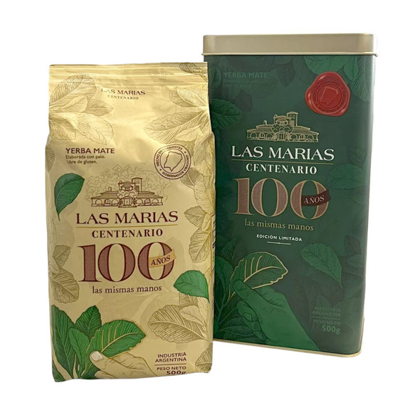 Las Marías Centenario Yerba Mate 500 g + Spout Can - Special Selection, Gluten-Free