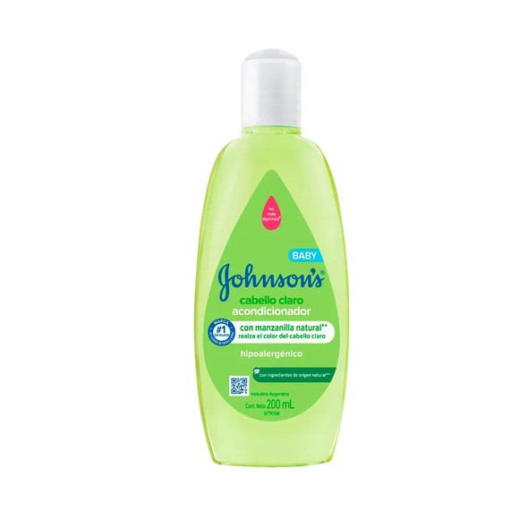 Johnson's No More Tears Baby Acondicionador Cabello Claro Hair Conditioner  with Natural Chamomile, 200 ml / 6.76 fl oz