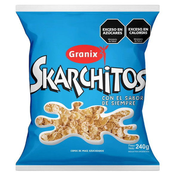 Granix Skarchitos Corn Cereal Coated with Sugar Sweet and Crunchy Breakfast, 240 g / 8.47 oz