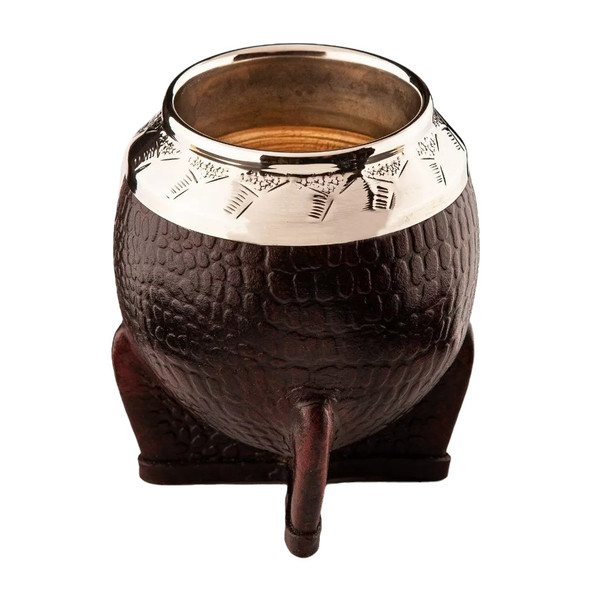 Matesur Premium Imperial Gourd Mate Leather & Alpaca Cincelado