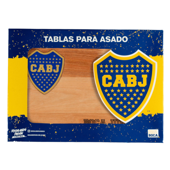 Boca Juniors Laser Engraved Small BBQ Board - Eucalyptus Wood by Regalando Pasión, 25 cm x 35 cm / 9.84" x 13.77"