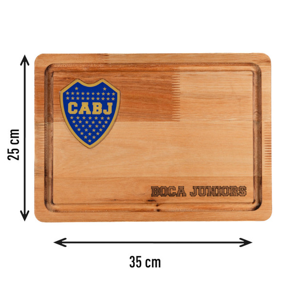 Boca Juniors Laser Engraved Small BBQ Board - Eucalyptus Wood by Regalando Pasión, 25 cm x 35 cm / 9.84" x 13.77"