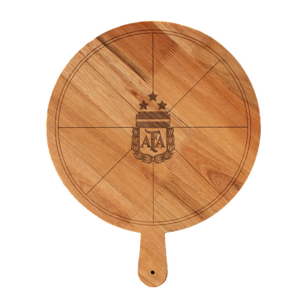 AFA Pizza Board Laser Engraved with 3-Star Crest - Eucalyptus by Regalando Pasión, 35 cm x 35 cm / 13.78" x 13.78"