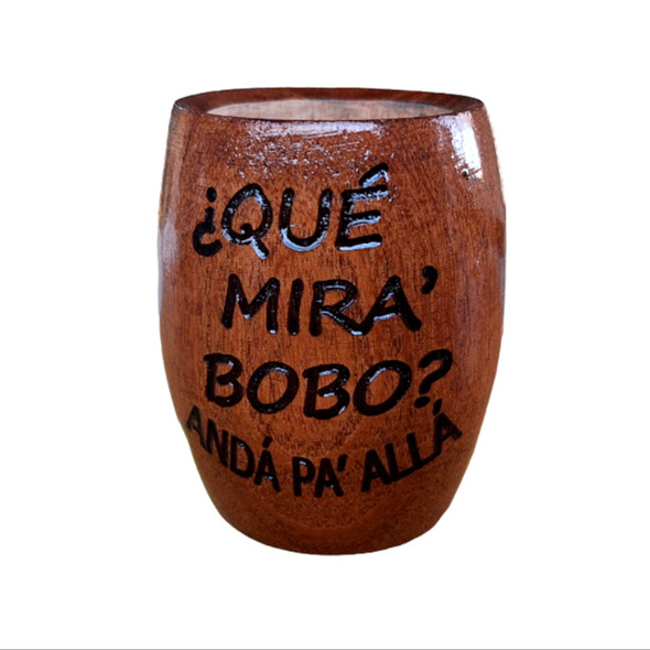 Mate Hand-Painted Lacquered Wood Mate - Messi Design "Qué Mirá Bobo? Andá Pa' Allá"